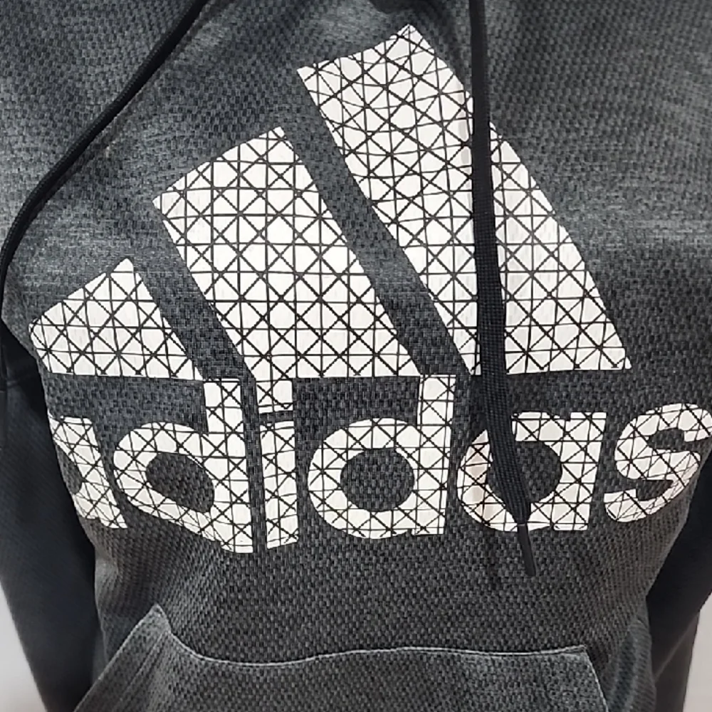 Adidas Dark Gray Hoodie with White Logo - Picture 3 of 3